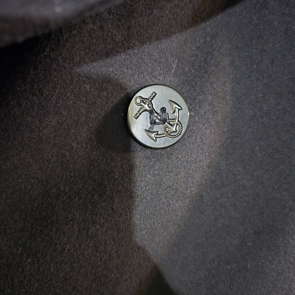 Vintage U.S. Navy Dark Blue Collared Jacket Coat Wool - Picture 3 of 12